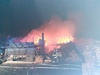 Požár pily v obci Malé Přílepy.